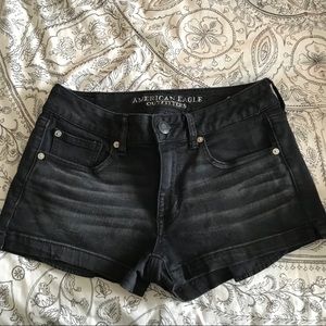 American Eagle black jean shorts
